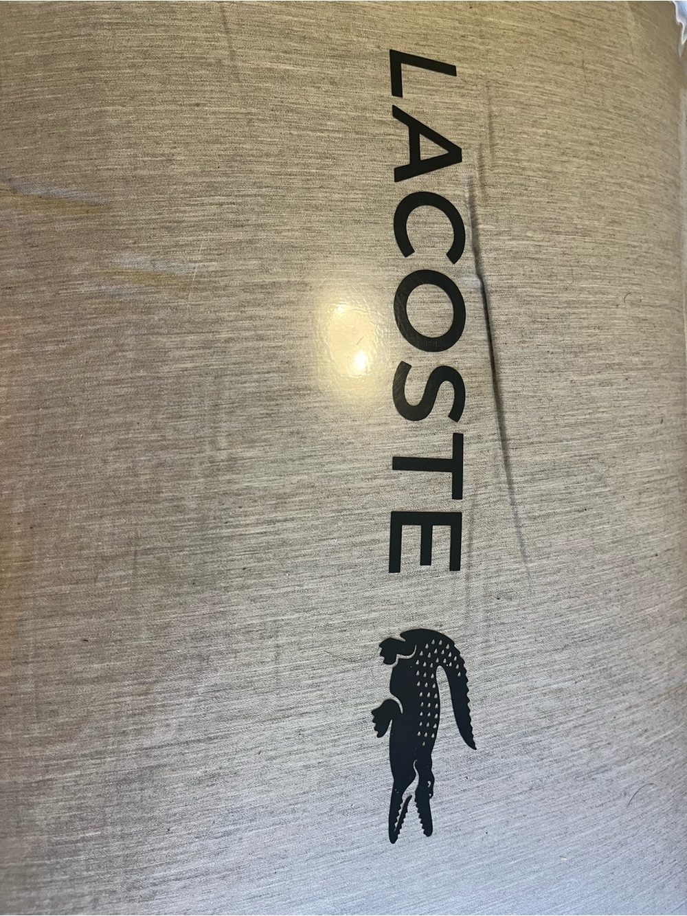 Lacoste Beige Linen-Texture Comforter set with Black Logo